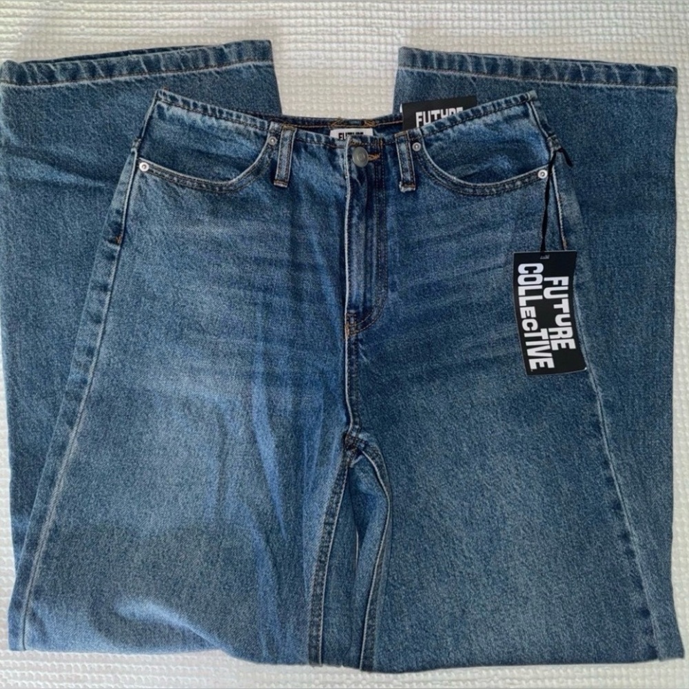 Future Collective Women's Blue Flare Jeans